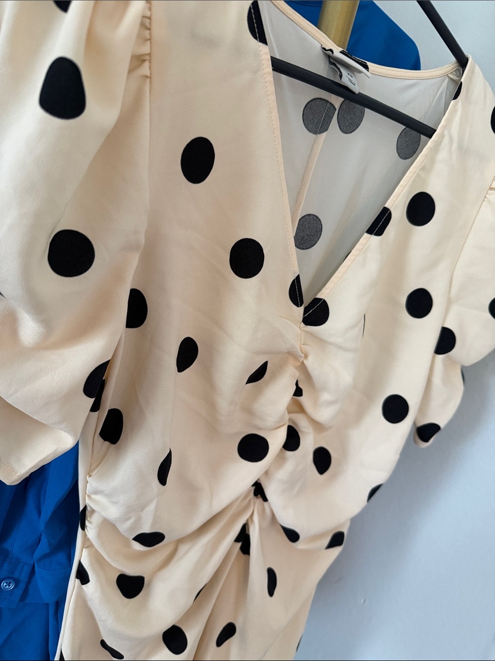 a new day Cream and Black Polka Dot Ruched Maxi Dress - Picture 2 of 4